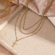 Collar Triple Cadena de Fé Waterproof