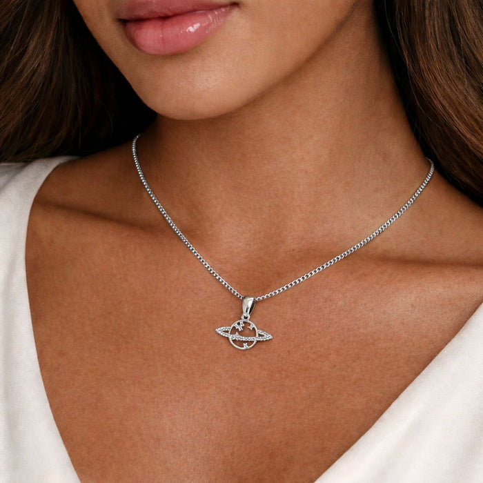 Collar Planeta Saturno Plata925 - Azzia joyería