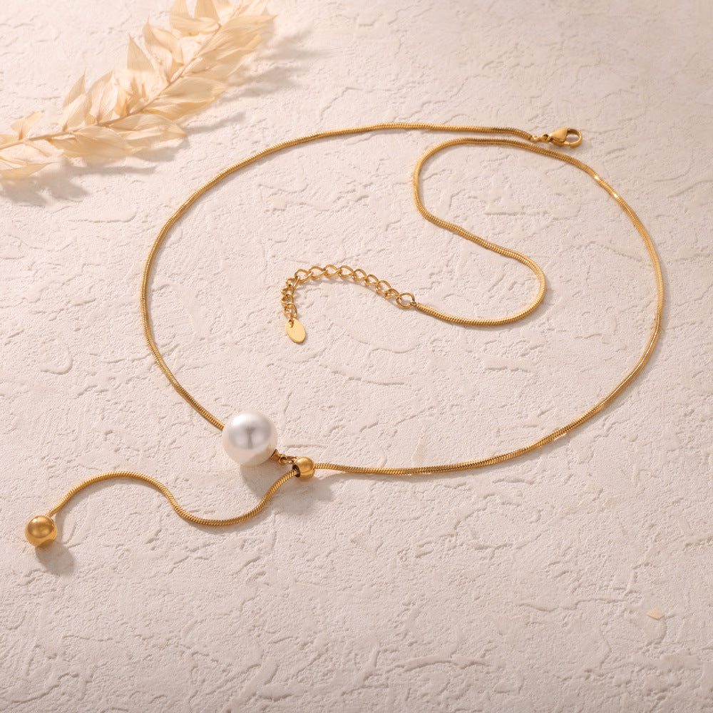 Collar Alegra Perla Waterproof: Elegancia minimalista con perla en acero inoxidable. Resistente al agua. Sutil y sofisticado para cualquier ocasión.