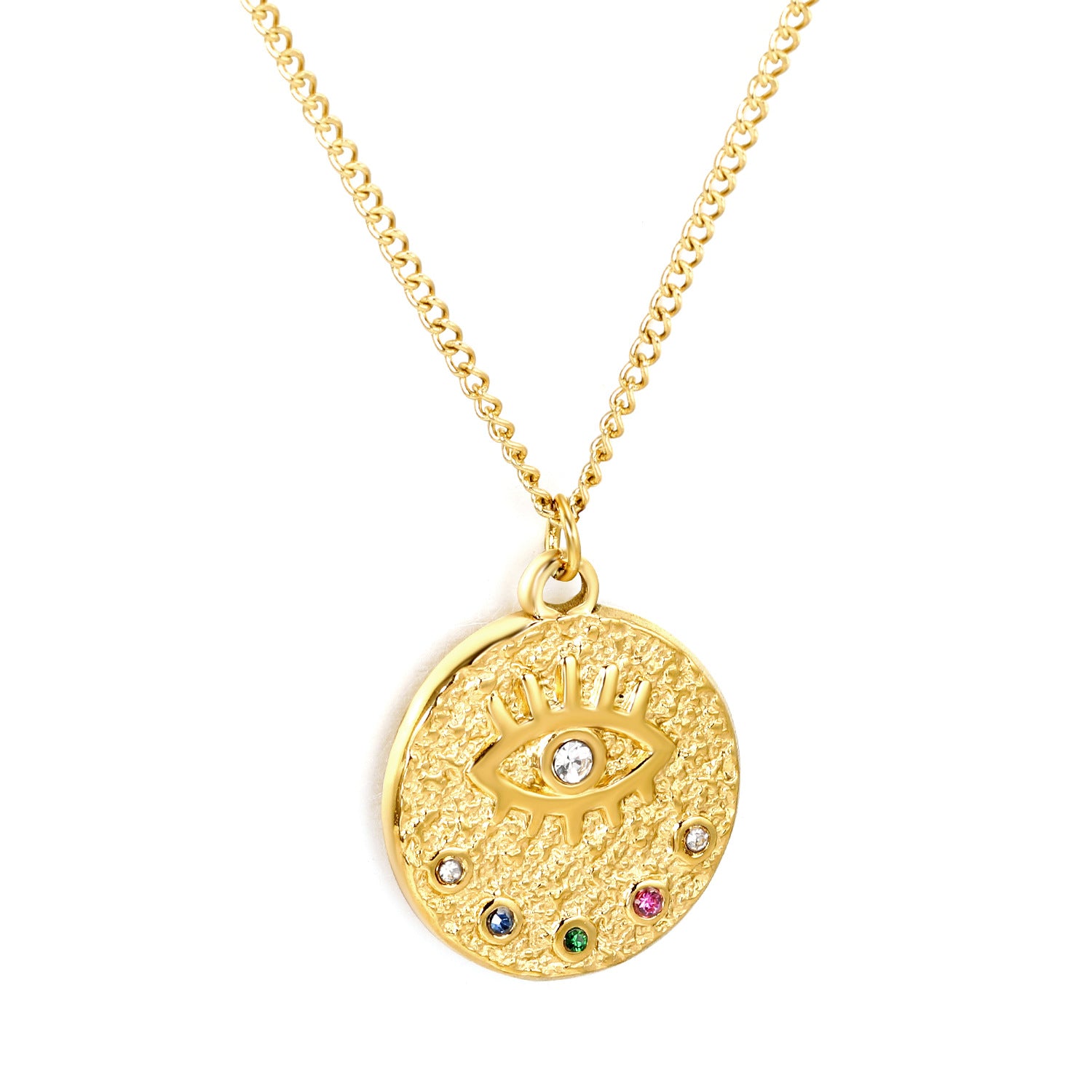 Collar Amuleto Ojo Turco Waterproof - Joya en acero inoxidable enchapado en oro 18k - D'Merys