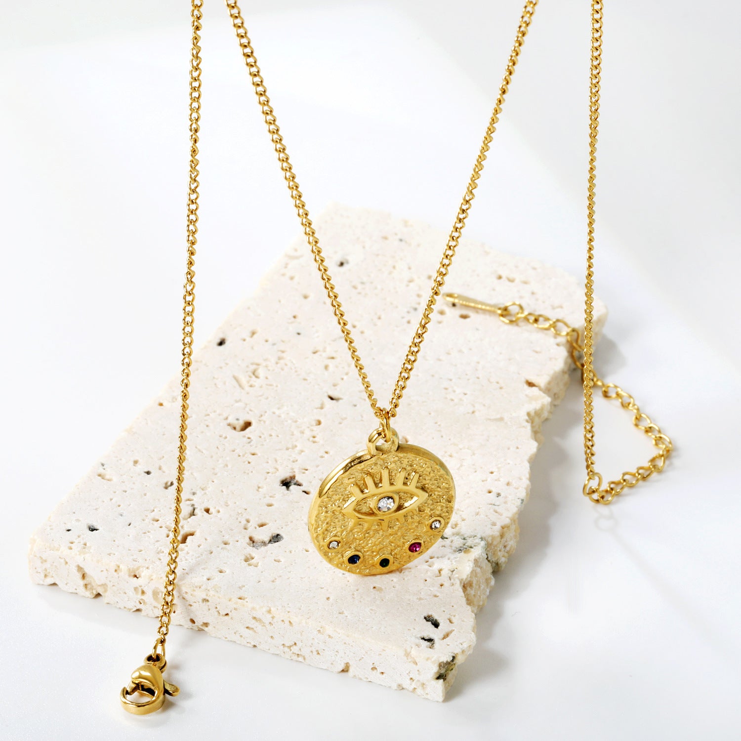 Collar Amuleto Ojo Turco Waterproof - Joya en acero inoxidable enchapado en oro 18k - D'Merys