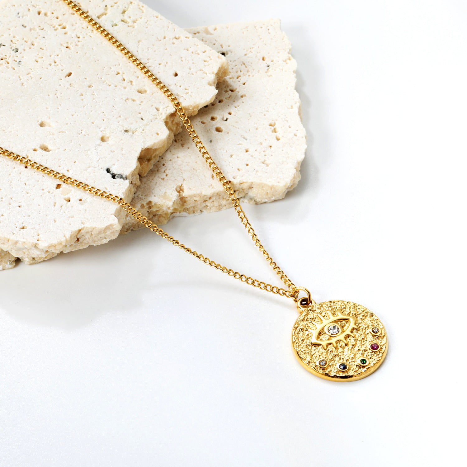 Collar Amuleto Ojo Turco Waterproof - Joya en acero inoxidable enchapado en oro 18k - D'Merys