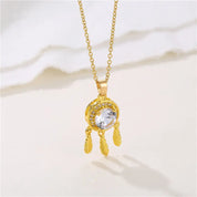 Collar Atrapasueños con Circón Luxury - Joya en acero inoxidable enchapado en oro 18k - Azzia joyería