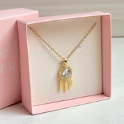 Collar Atrapasueños con Circón Luxury - Joya en acero inoxidable enchapado en oro 18k - Azzia joyería