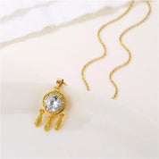 Collar Atrapasueños con Circón Luxury - Joya en acero inoxidable enchapado en oro 18k - Azzia joyería