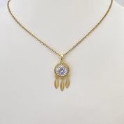 Collar Atrapasueños con Circón Luxury - Joya en acero inoxidable enchapado en oro 18k - Azzia joyería