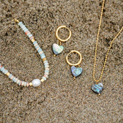 Collar Avalon Corazón Piedra Waterproof - Joya en acero inoxidable enchapado en oro 18k - Azzia joyería
