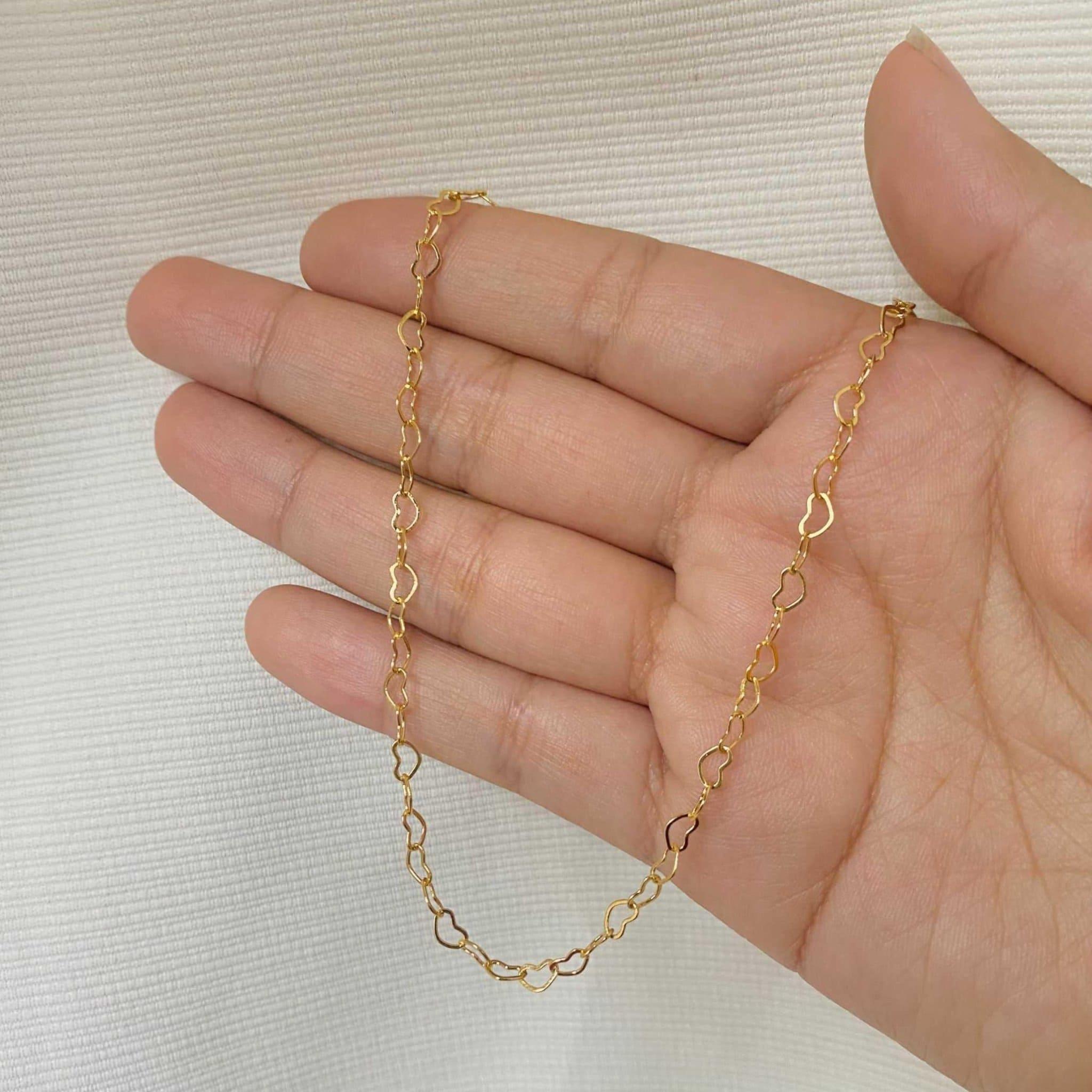 Collar Cadena Corazones Waterproof - Joya en acero inoxidable enchapado en oro 18k - D'Merys