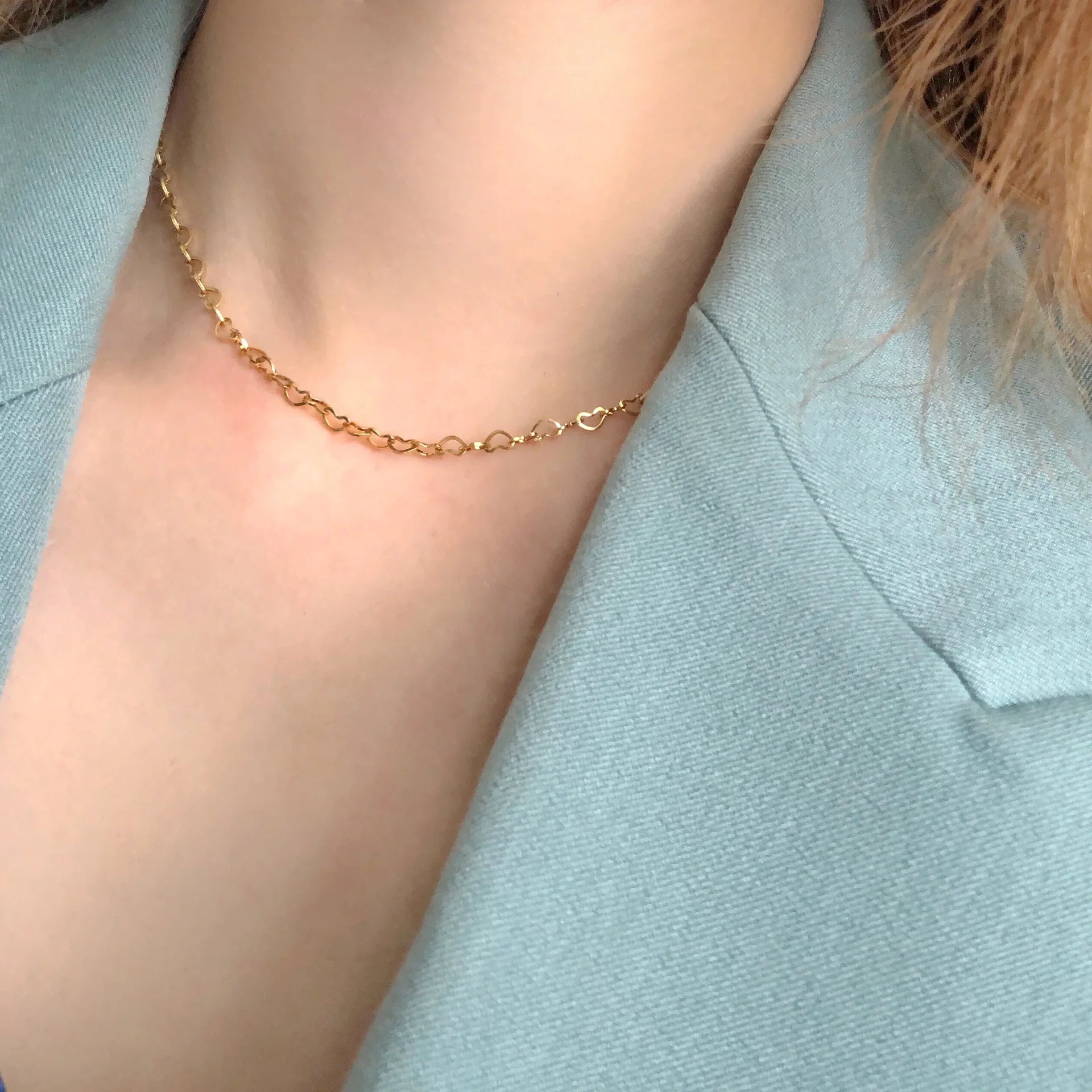 Collar Cadena Corazones Waterproof - Joya en acero inoxidable enchapado en oro 18k - D'Merys
