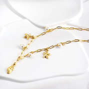 Collar Caracola de Mar Perla Waterproof - Joya en acero inoxidable enchapado en oro 18k - D'Merys