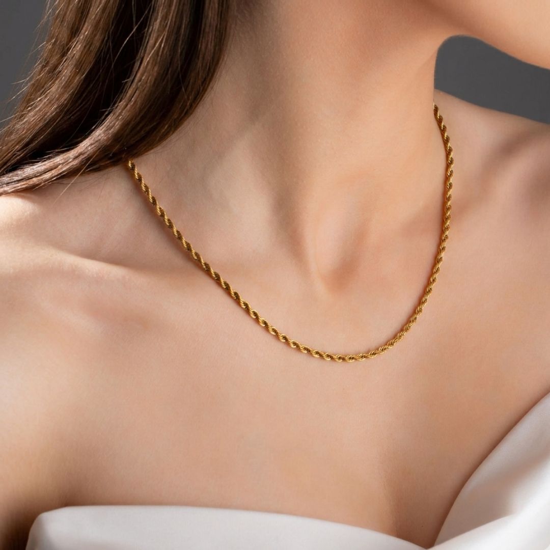 Collar Cordón Waterproof - Joya en acero inoxidable enchapado en oro 18k
