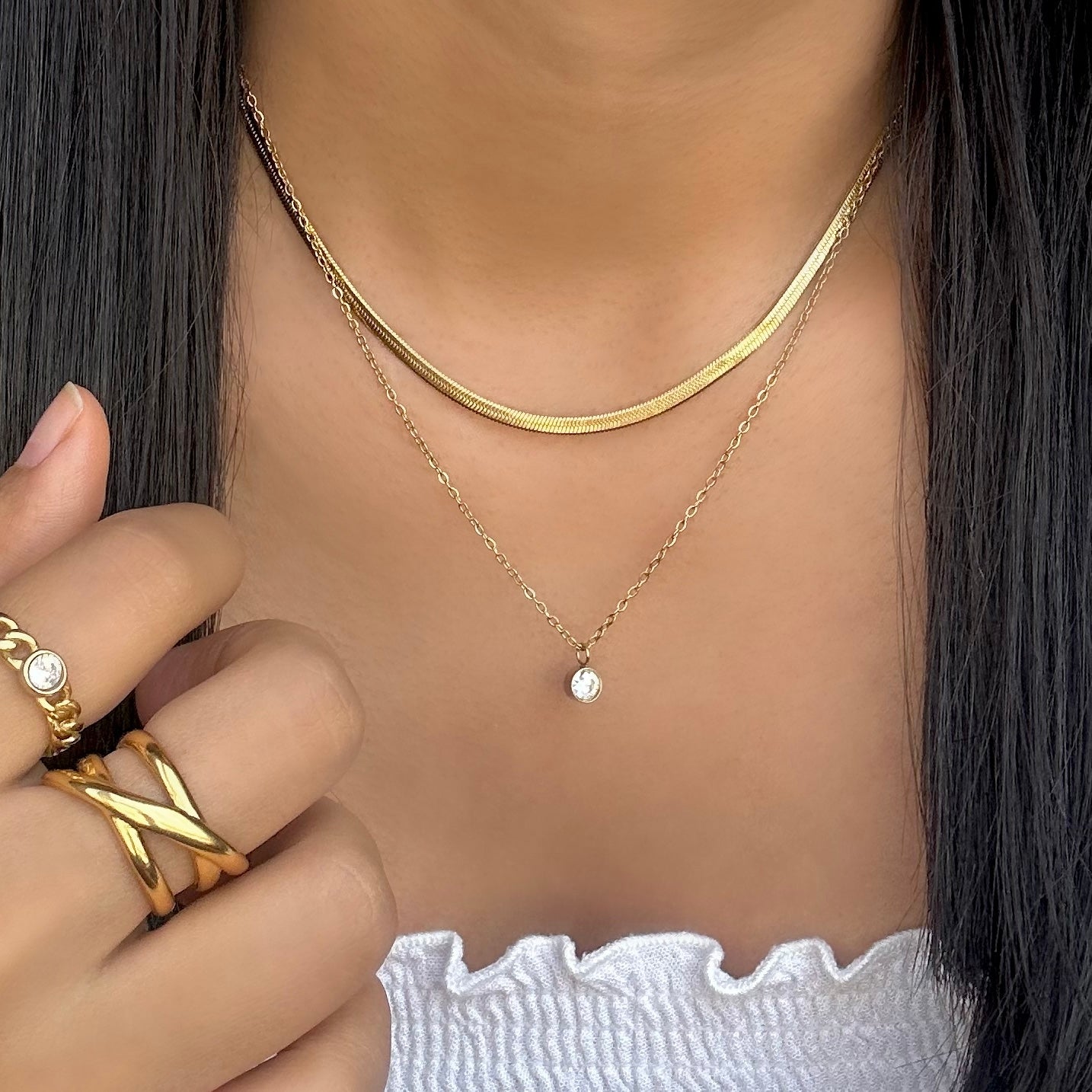 Collar Doble Alma Waterproof - Joya en acero inoxidable enchapado en oro 18k - D'Merys