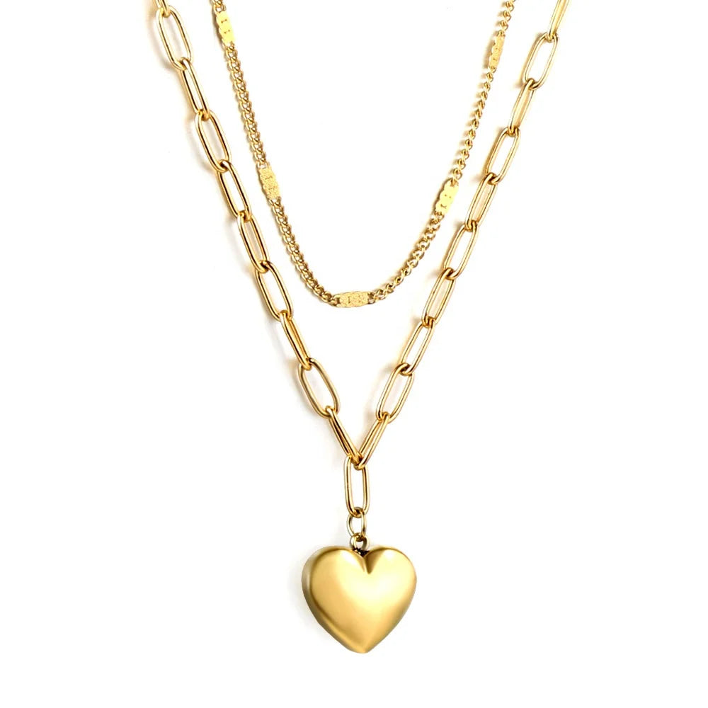 Collar Doble Domenica Waterproof - Joya en acero inoxidable enchapado en oro 18k - D'Merys