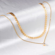 Collar Doble Espiga Waterproof - Joya en acero inoxidable enchapado en oro 18k - D'Merys