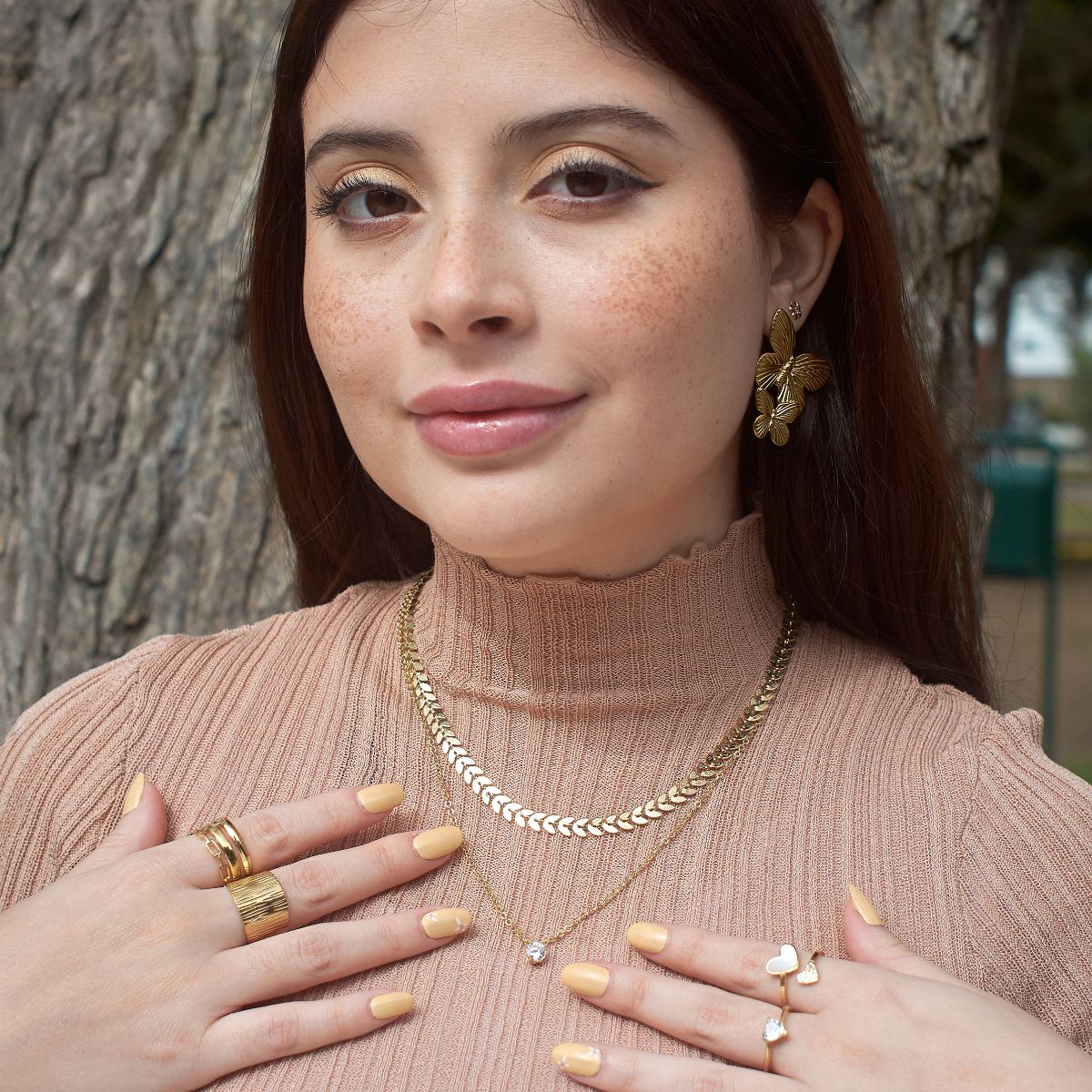 Collar Doble Espiga Waterproof - Joya en acero inoxidable enchapado en oro 18k - D'Merys