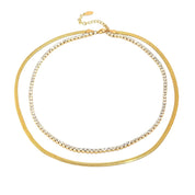Collar Doble Glow Tenis Waterproof - Joya en acero inoxidable enchapado en oro 18k - D'Merys
