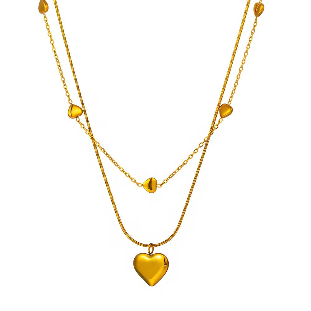 Collar Doble Karina Waterproof - Joya en acero inoxidable enchapado en oro 18k - Azzia joyería