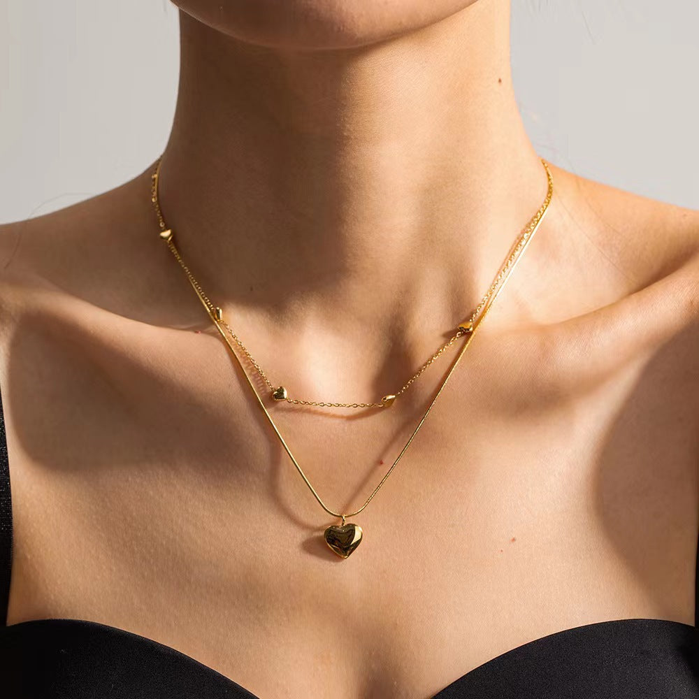 Collar Doble Karina Waterproof - Joya en acero inoxidable enchapado en oro 18k - Azzia joyería
