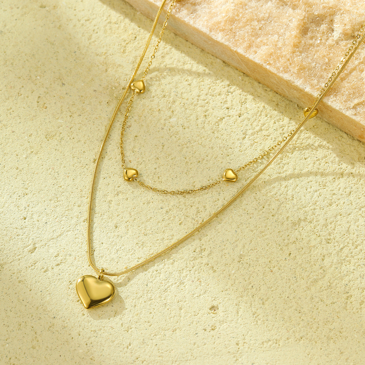 Collar Doble Karina Waterproof - Joya en acero inoxidable enchapado en oro 18k - Azzia joyería