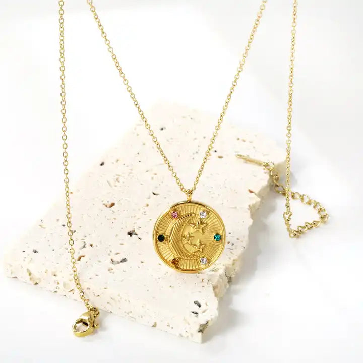 Collar Encanto Astral Waterproof - Joya en acero inoxidable enchapado en oro 18k - D'Merys