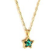 Collar Estrella Green Waterproof - Joya en acero inoxidable enchapado en oro 18k - D'Merys