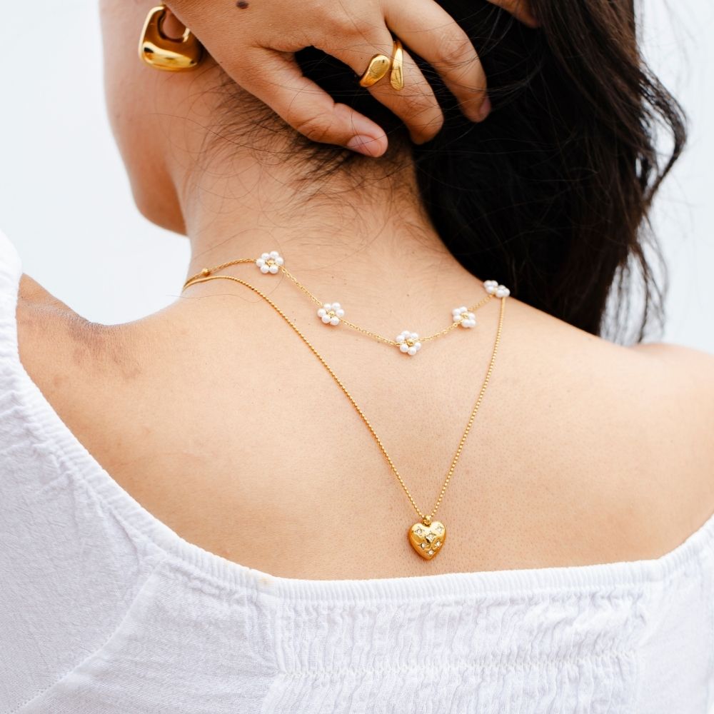 Collar Corazón Chunky Circones Waterproof - Joya en acero inoxidable enchapado en oro 18k - Azzia joyería