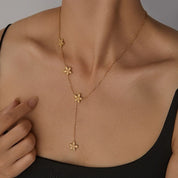 Collar Flower V Waterproof: Acero 316L Oro 18k | Azzia