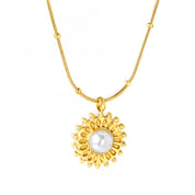 Collar Girasol Waterproof - Joya en acero inoxidable enchapado en oro 18k - Azzia joyería