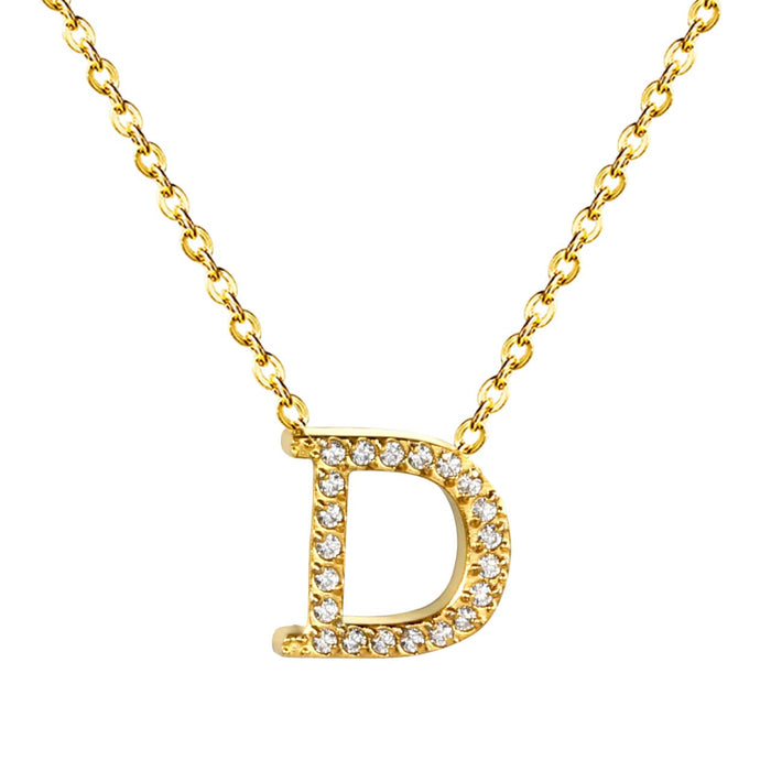 Collar Inicial Letra Waterproof - Joya en acero inoxidable enchapado en oro 18k - D'Merys