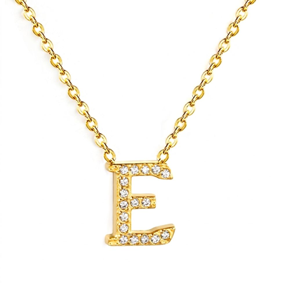Collar Inicial Letra Waterproof - Joya en acero inoxidable enchapado en oro 18k - Azzia
