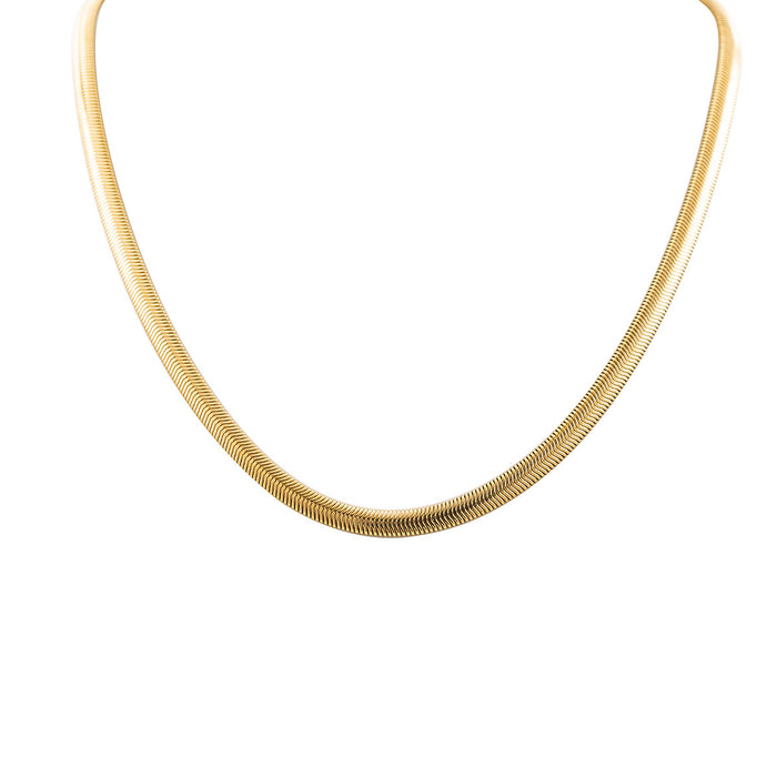 Collar Snake Oval Waterproof - Joya en acero inoxidable enchapado en oro 18k -Azzia 