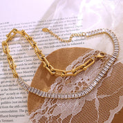 Collar Tiffany Tenis Waterproof - Joya en acero inoxidable enchapado en oro 18k - Azzia joyería