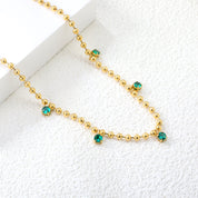 Gargantilla Billas Esmeralda Waterproof - Joya en acero inoxidable enchapado en oro 18k - D'Merys