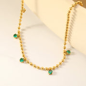 Gargantilla Billas Esmeralda Waterproof - Joya en acero inoxidable enchapado en oro 18k - D'Merys
