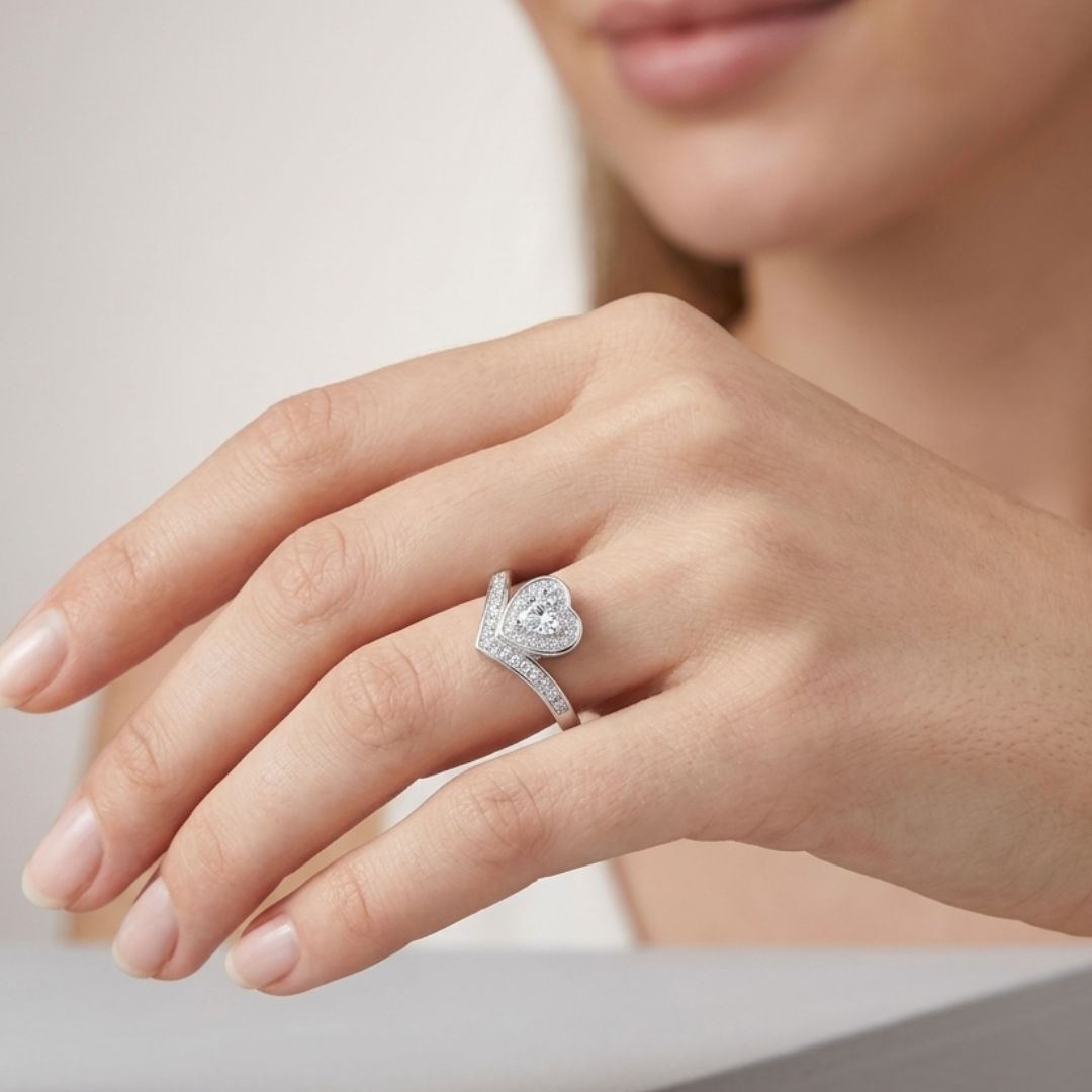 Anillo Promesa Reina Corazón - Plata 925