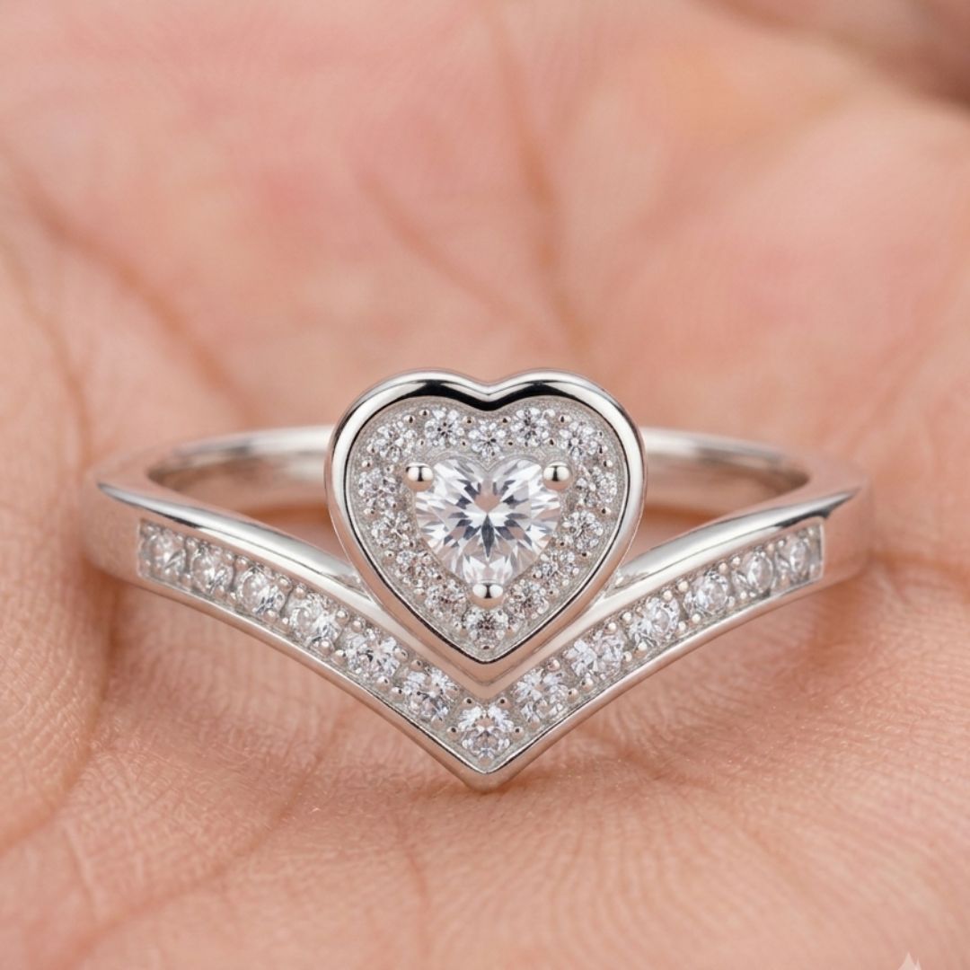 Anillo Promesa Reina Corazón - Plata 925