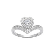 Anillo Promesa Reina Corazón - Plata 925