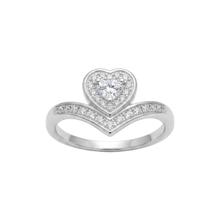 Anillo Promesa Reina Corazón - Plata 925