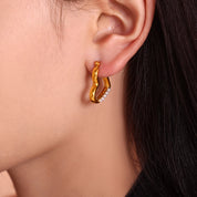 Aretes Corazón con Brillo Waterproof