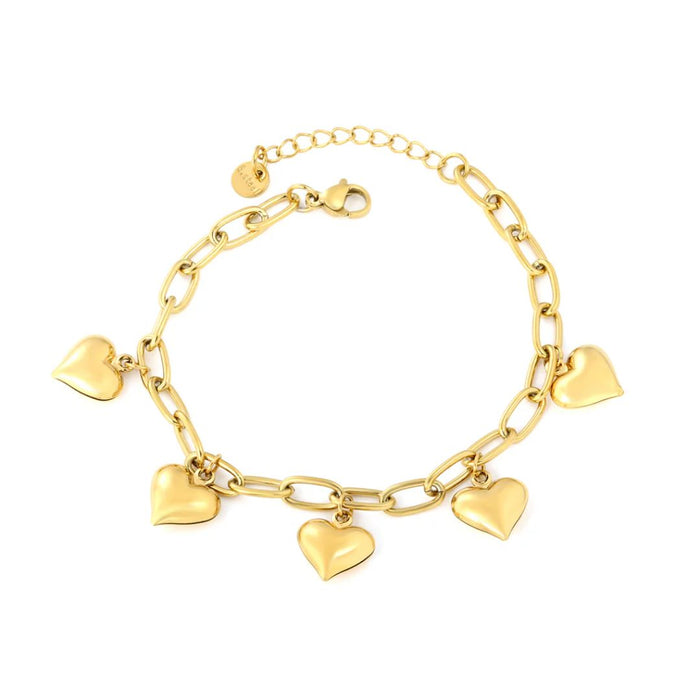 Pulsera Charms Amour Waterproof: Acero 316L Oro 18k | Azzia