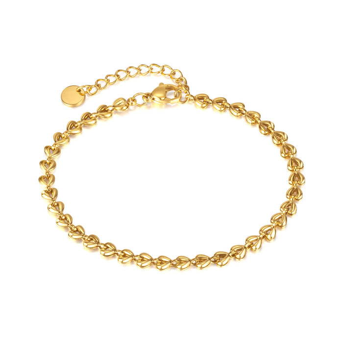 Pulsera Hearts Slim Waterproof - Joya en acero inoxidable enchapado en oro 18k - Azzia joyería