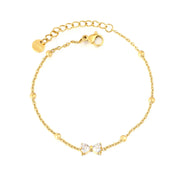 Pulsera Moño Circón para mujer tipo hilo fino en dorado, waterproof delicada y femenina. -  AZZIA JOYERIA 