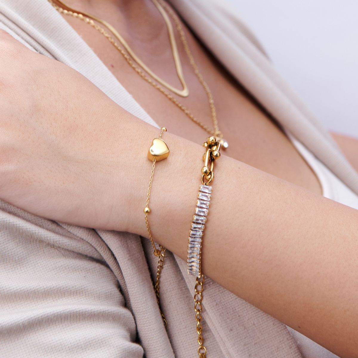 Pulsera Amore Mio Waterproof - Joya en acero inoxidable enchapado en oro 18k - D'Merys