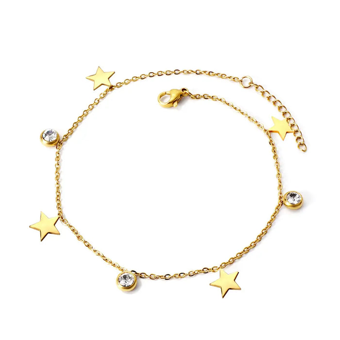 Pulsera Circon Estrella Waterproof - Joya en acero inoxidable enchapado en oro 18k - Azzia