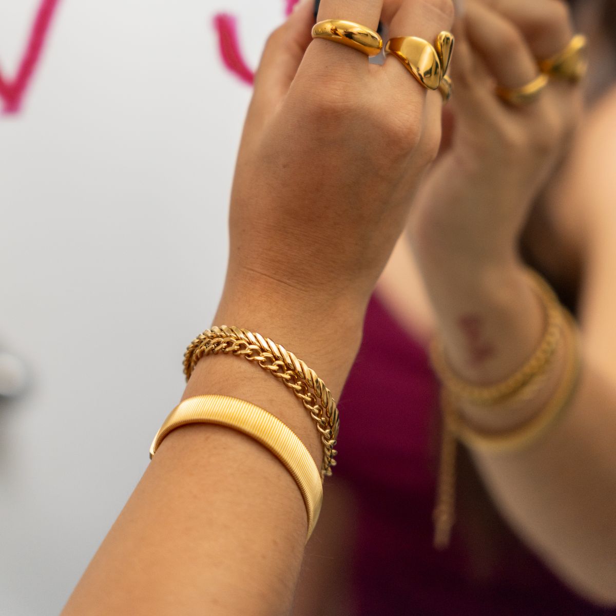 Pulsera Corvina Waterproof - Joya en acero inoxidable enchapado en oro 18k - Azzia Joyeria
