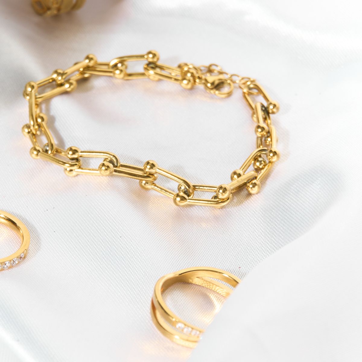 Pulsera Dina Eslabones Waterproof - Joya en acero inoxidable enchapado en oro 18k - D'Merys