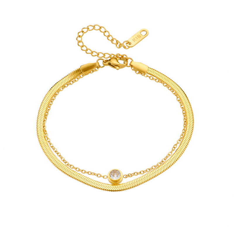 Pulsera Doble Alma Waterproof - Joya en acero inoxidable enchapado en oro 18k - D'Merys