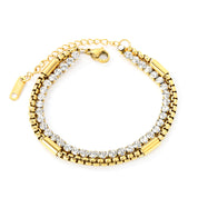 Pulsera Doble Tenis Waterproof - Joya en acero inoxidable enchapado en oro 18k - D'Merys