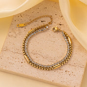 Pulsera Doble Tenis Waterproof - Joya en acero inoxidable enchapado en oro 18k - D'Merys