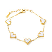 Pulsera Heart Nacar Waterproof - Joya en acero inoxidable enchapado en oro 18k - Azzia joyería